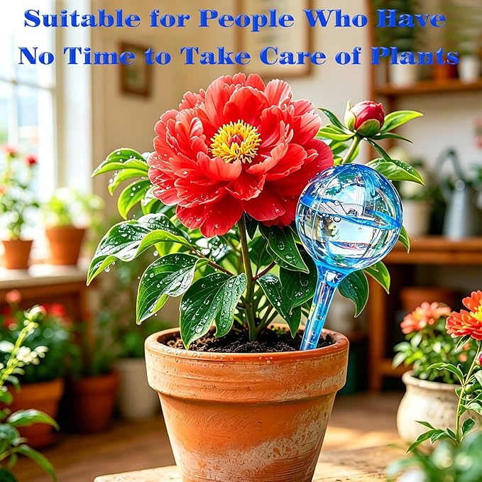 Plant Self-Watering Bulbs, 10pcs Self Watering Planter Insert, Flower Automatic Watering Drip Irrigation Device, Indoor Outdoor Garden Self Waterer for Plant