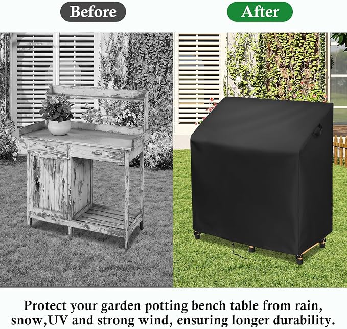 Outdoor Garden Potting Bench Table Cover, Universal Patio Potting Table Cover - 38 x 18 x 40 Inch