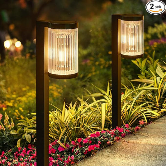 ELECLINK Solar Pathway Lights Outdoor, 2 Pack Upgraded Outdoor Solar Lights for Outside Super Bright Up to 12Hrs, IP65 Waterproof Solar Garden Lights for Sidewalk Driveway Decor Landscape Ligthting