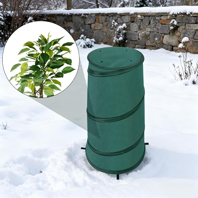 8" x 13" x 22" Pop Up Frost Protection Plant Cone, Non-woven Winter Plants Freeze Protection Tent, Cold Weather Insulated Plant Protective Cone Cover for Ice Snow Frost Protector Indoor & Outdoor