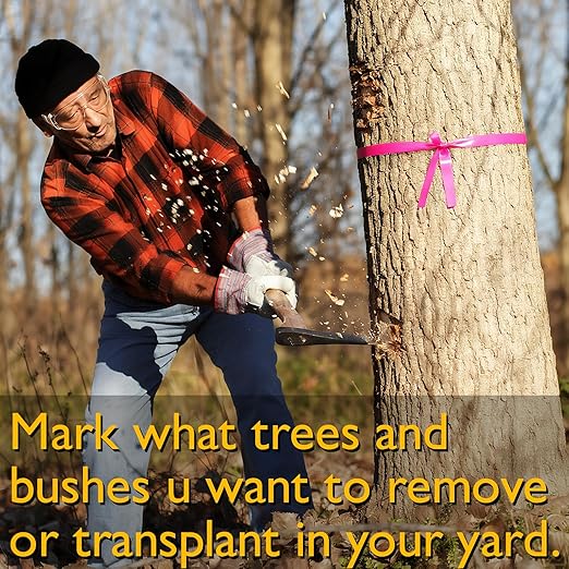 GUFJUCH 800FT Pink Flagging Tape, Non-Adhesive Survey Tape, Marking Tape for Tree, Hunting Trail, Boundaries and Hazardous Areas, Plastic Neon Pink Ribbon 4 Rolls 0.78'' X 200’
