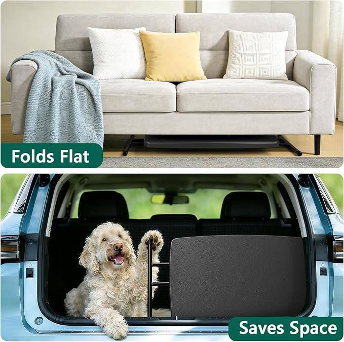 30 Inch Folding Table Set of 2, Adjustable Height TV Tray for Small Spaces, Heavy Duty Foldable Utility Table for Laptop, Dining, Camping, No Assembly, 200 lbs Capacity, Black Granite