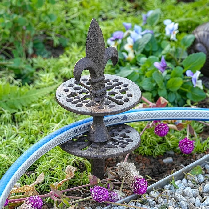 Sungmor Vintage Cast Iron Garden Hose Guide - Heavy Duty Hose Guide Stake for Lawns & Yard,Decoration Stake,Outdoor Water Pipe Decor
