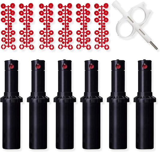 Hunter PGP-adj Rotor Sprinkler Heads - 6 Pack - Includes Nozzle Trees and Adjustment Tool