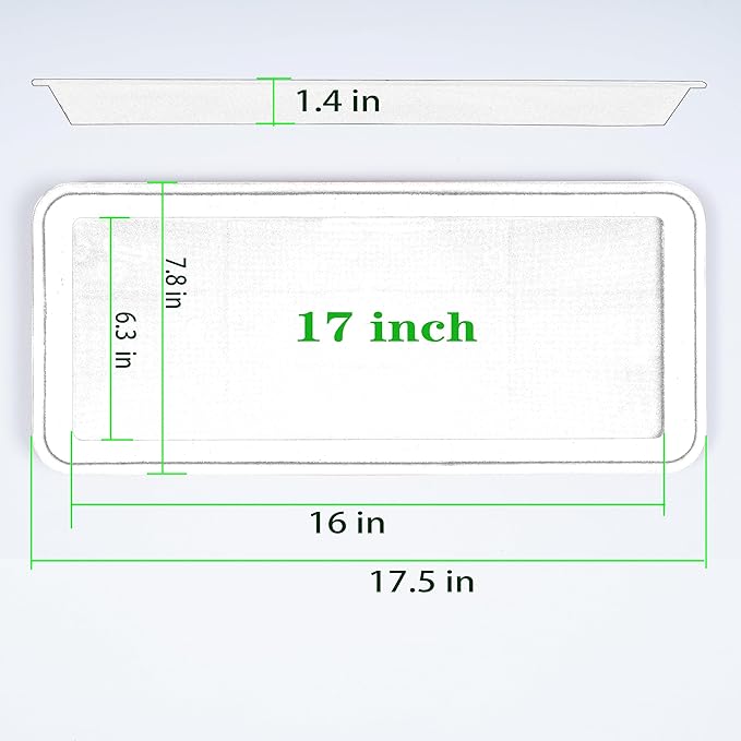 VUWEZ 2 Pack of Plastic Plant Tray Saucer Rectangular 17 18 inch, Planter Trays Saucers for Indoors Outdoor, Plant Water Drip Tray for Flower Pot Planter, Windowsill Trays (7.8 X 17.5'', Clear)