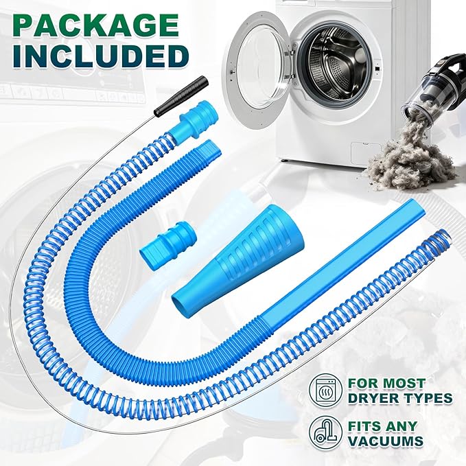 Sealegend 2 Pieces Dryer Vent Cleaner Kit Dryer Lint Vacuum Attachment, Llint Remover Dryer Vent Vacuum Hose, Dryer Replacement Parts,Dryer Lint Trap Cleaner for Home Improvement