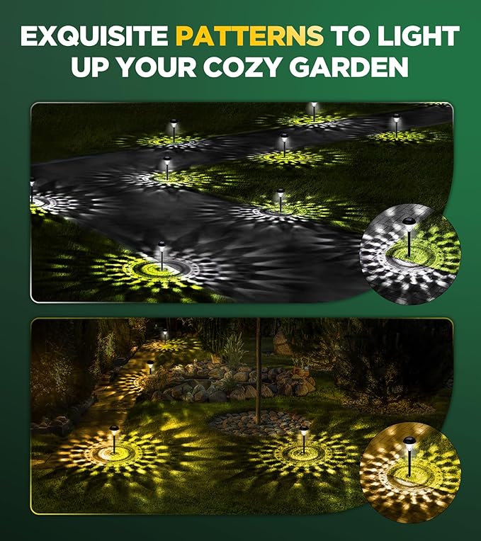 10 Pack Ultra Bright Solar Lights Outdoor Waterproof, from Dusk to Dawn Up to 12H Outdoor Solar Lights, Auto On/Off Solar Powered Garden Pathway Lights, Landscape Lighting Decorative for Yard, Patio