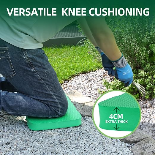 Ohuhu Premium Thick Kneeling Pad, 2-Pack Large Comfortable Gardening Knee Mat with 2 Different Surfaces, Extra Thick Knee Cushion Kneeler for Gardening, Work, Baby Bath, Exercise
