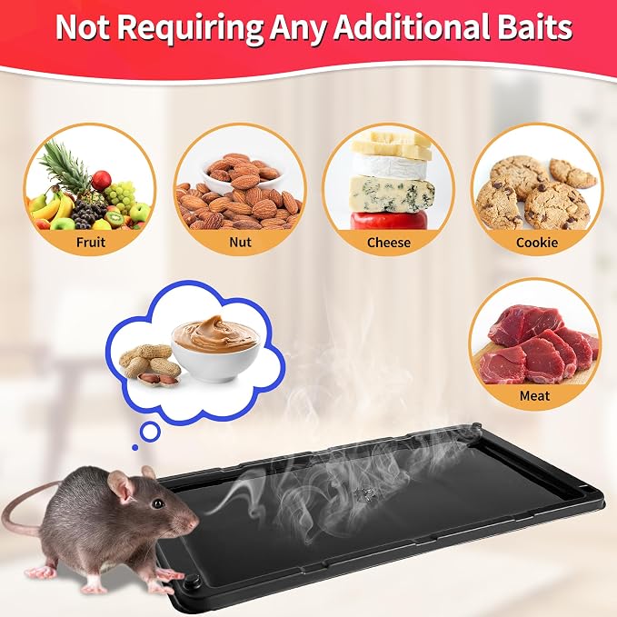 LULUCATCH Mouse Traps, 6 Pack Large Glue Traps Mouse Traps Indoor for Home, Pre-Baited Non-Toxic Bulk Glue Boards for Mice, Snakes, Rat, Lizard, Cockroach & Spiders, Pet Safe, Easy to Use
