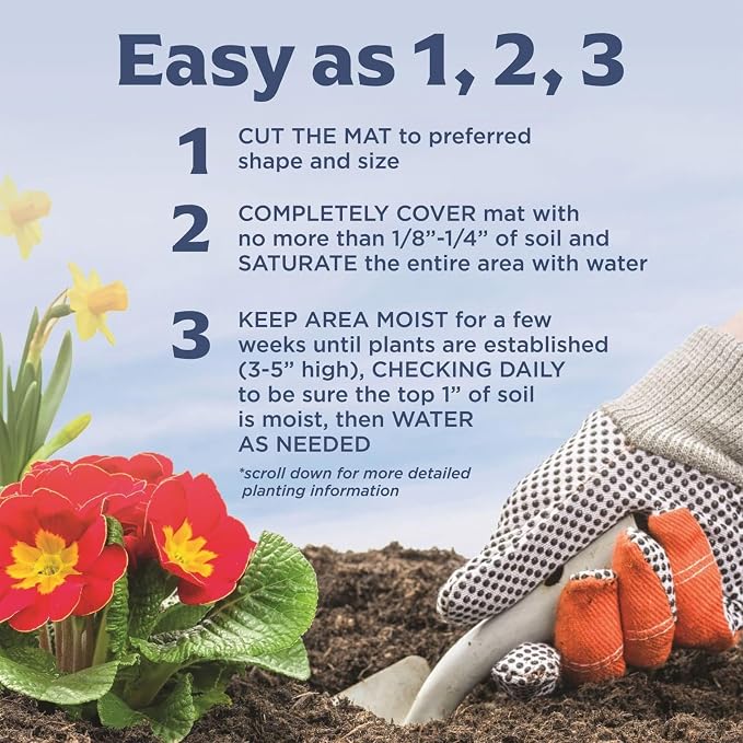 Seed Mat - Easy to Plant and Grow Garden Seeds - Creates Fragrant, Vibrant Flower Garden (DeerGuard Flower Garden - 1 Mat)