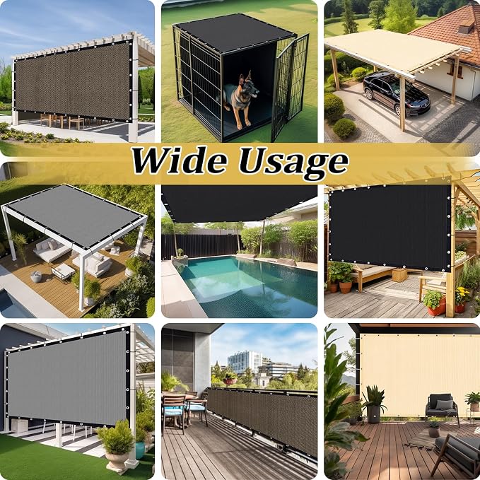 Shade&Beyond Customized Size 13' X 17' Shade Cloth with Grommets, 90% UV Protection UV Protection Mesh Tarp Sun Screens for Patio GN01, Sand