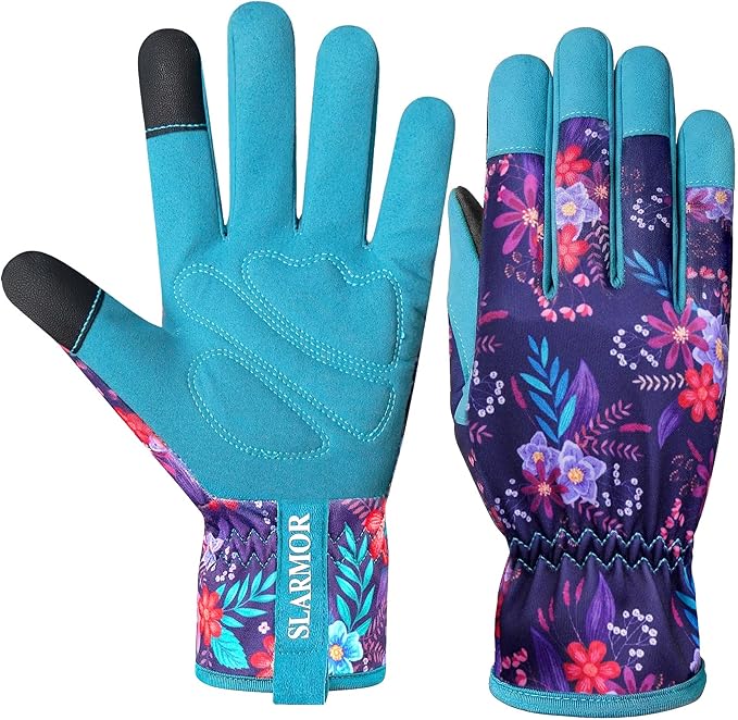 Leather-Gardening-Gloves for Women,Thorn-Proof Work-Gloves for Weeding,Digging,Planting,Pruning Yard garden Gloves