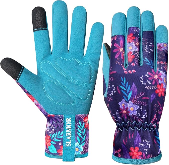 Leather-Gardening-Gloves for Women,Thorn-Proof Work-Gloves for Weeding,Digging,Planting,Pruning Yard garden Gloves