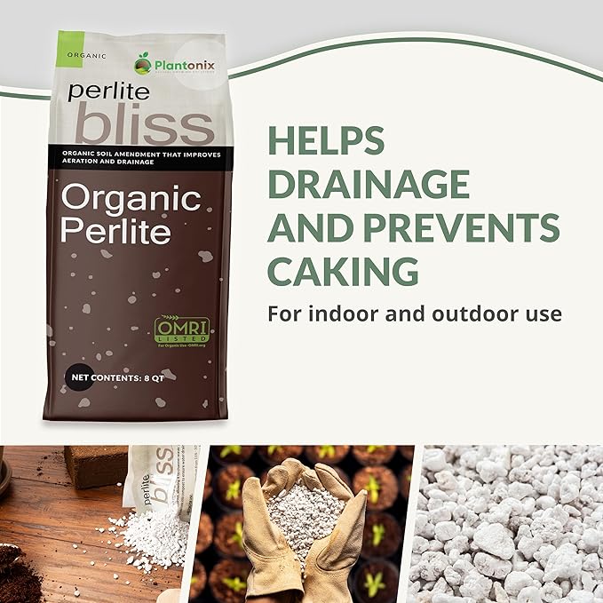 Coco Bliss (10lbs) + Perlite Bliss (24 Qts) - Coco Coir Brick & Organic Perlite for Plants - Coco Coir Perlite Mix - Organic Coco Coir for Plants - Coconut Coir Bulk Garden Soil & Potting Soil Mix