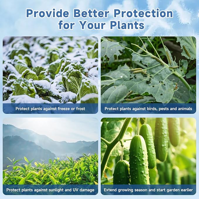 Plant Covers Freeze Protection,10 ft x 20 ft 1.1oz/yd² Thicker Floating Row Blanket Cover Fabric Plant Cloth for Winter Frost Snow and Garden Protection