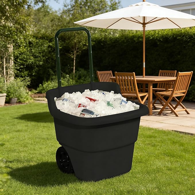 15-Gallon Resin Lawn & Garden Cart – Utility Wagon for Yard Work, Gardening, and Outdoor Storage, Assembled Dimensions: 20.75" L x 22.5" W x 35.75" H