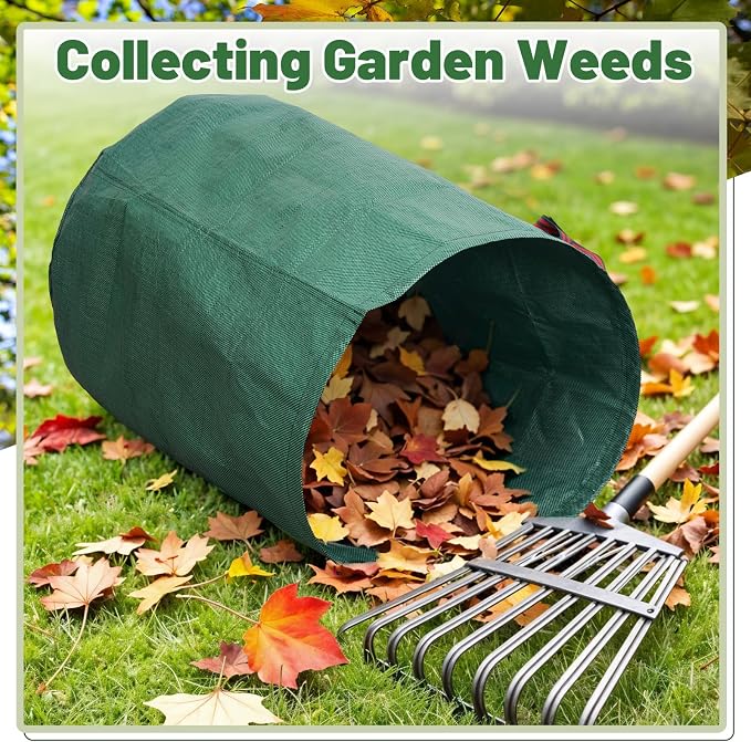 Dntorx 132 Gallons Reusable Yard Waste Bags, 2 Packs Lawn and Leaf Bags With Reinforced Handles, Collapsible Garden bag For Leaves,Grass,Storm Debris,Construction Waste, Standable&Foldable