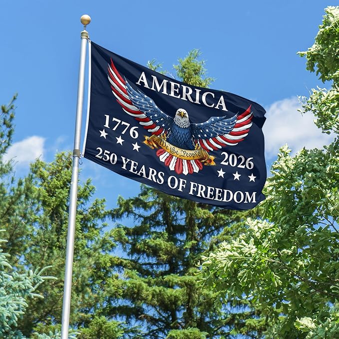 USA 250th Birthday Flag 3x5 Ft with Two Brass Washers for Outdoor Garden and Porch Deck Lawn Yard Decor 1776-2026 250 Years Anniversary Celebration Activity Sign (250 Years Anniversary Flag 3x5ft)