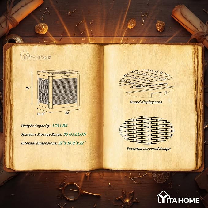 YITAHOME 35 Gallon Outdoor Deck Box, Lockable Waterproof Storage Box, Resin Storage Bin for Patio Cushions, Gardening Tools, UV Resistant, Brown