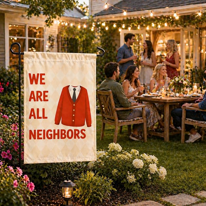 Fall Decor - We Are All Neighbors Garden Flag for for Outdoor Outside | Fall Decorations for Thanksgiving Party Favors Supplies - Inclusivity Diversity Love Thy Neighbor Banner for Garden Porch Patio Lawn Yard
