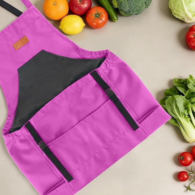 Gardening Apron,Harvest Apron with Multi-pocket for Men Women, Adjustable Cross-Back Straps, Garden Gifts for Mom,Dad