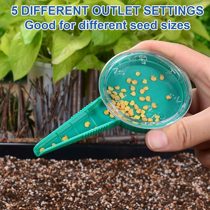 7-Piece 10inch Seed Spacing Set, Seed Planter Tool, Handheld Gardening Tool with Adjustable Seed Dispenser, Plastic Construction for Precision Planting and Garden Maintenance