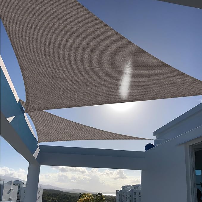 SUNNY GUARD Custom Size 8'x12'x14.4' Brown Sun Shade Sail Right Triangle UV Block Shade for Backyard Yard Patio Deck Garden(Customized)