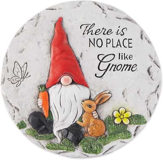 DII Cement Stepping Stone Collection Decorative Colorful, 9.75" Diameter, No Place Like Gnome