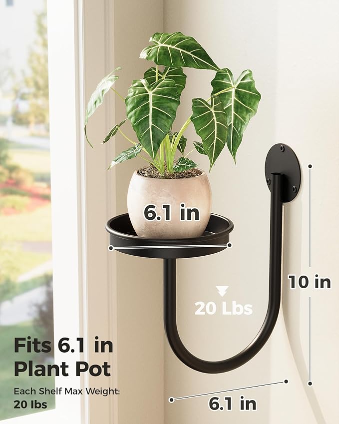 Bamworld Hanging Planters for Indoor Plants Wall Plant Holder Plant Hanger Indoor Wall Planters Window Plant Shelves Hanging Plant Holder Window Plant Hanger Plant Decor Black 3pcs
