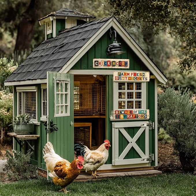 Chicken Coop Signs for Outside Funny Metal Chicken Signs Vintage Kitchen Decor Farm Fresh Eggs Metal Tin Sign Outdoor Yard Decorations Chickens Lover Gifts Chicken Coops Accessories 16x4 Inch