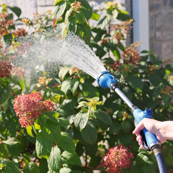 Sprout 65105-AMZ Melnor 8-Pattern 15" Watering Wand and QuickConnect Product Adapter Amazon Bundle, Blueberry Blue