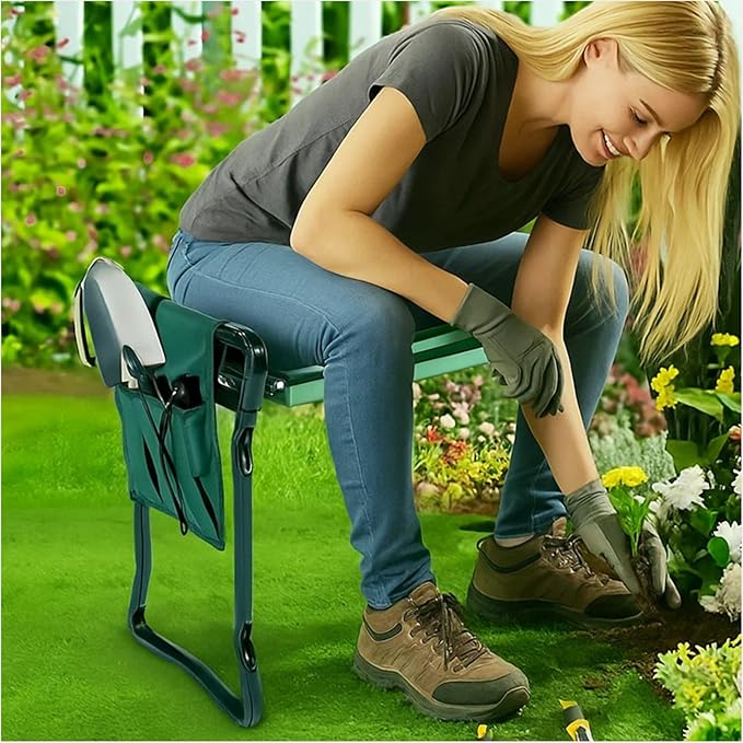 COCO Garden Pouches Kneeler - 2 Pack Outdoor Gardening Stool Pouch, Workseat Storage Tote Hanging Organizer, Heavy-Duty 600D Oxford Cloth Tool Bag