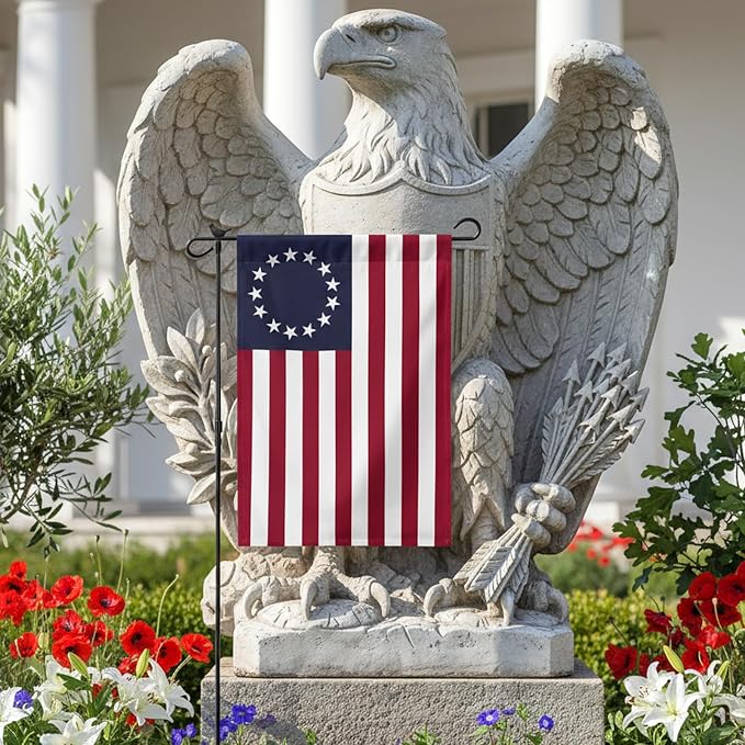 Bradford Betsy Ross Garden Flag 12x18 Inch Vivid Color 13 Star Colonial American Flags for Yard 250th Anniversary 4th of July Memorial Day Decoration