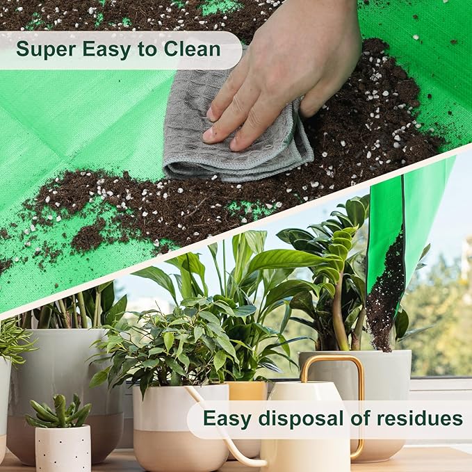 39.5"x29.5" Super Thick Repotting Mat for Indoor Plants - Tear-Resistant, Foldable, Double-Sided Waterproof Potting Mat for Mess-Free Indoor Gardening