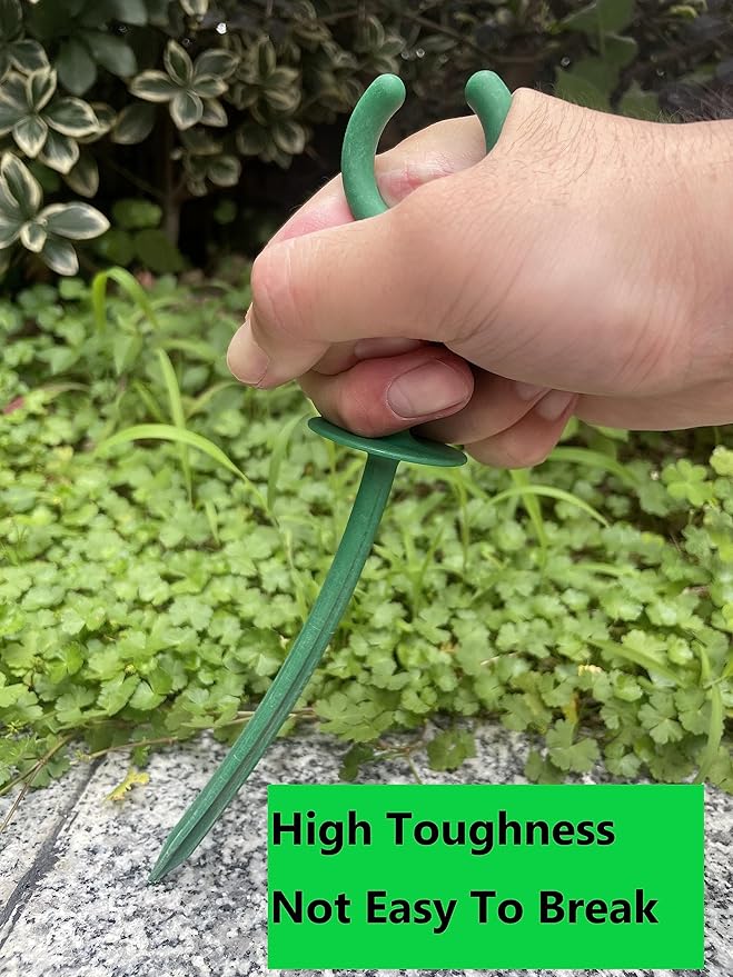 10 Pcs Green Garden Hose Guide Stakes Length Holiday Lights Holder Light Duty High Toughness Plastic Nails Tools for Garden Yard Plant Protection