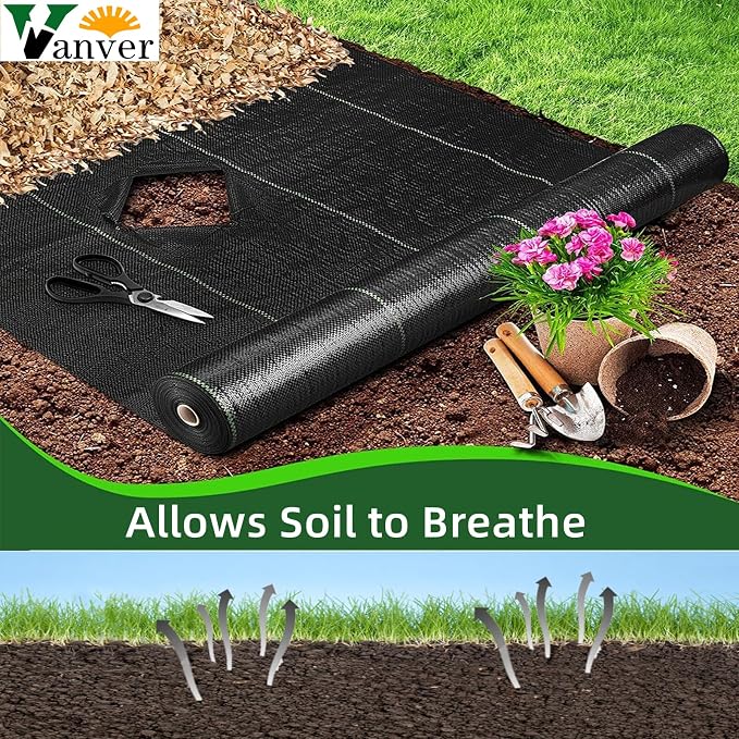 3ft x 250ft Weed Barrier Landscape Fabric Heavy Duty,3.2 OZ Premium Garden Weed Blocker Fabric for Weed Control, Plastic Ground Cover with Woven Weed Cloth,Durable Landscaping Fabric