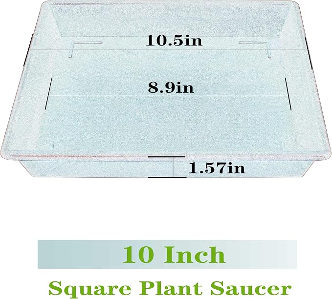 NIMYAU Square Plant Saucer 5 Pack 8 10 12 14 16 18 20 Inch, Flower Pot No Holes Plant Drip Trays, Plant Trays for Pots Heavy Duty Plastic Plant Saucers for Indoors Outdoors