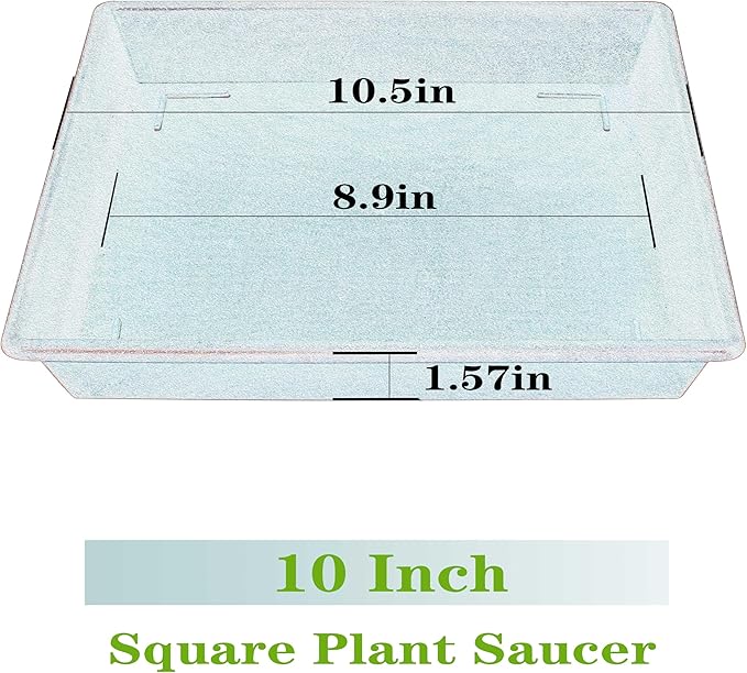 NIMYAU Square Plant Saucer 10 Inch 5 Pack, Plant Stand Flower Pot No Holes, Plant Trays for Pots Heavy Duty Plastic Plant Saucers for Indoors Outdoors Terracotta Plant Lover Gardening Gifts