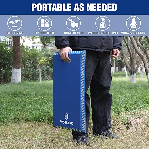 WORKPRO Extra Thick Kneeling Pad, Soft NBR Foam Knee Cushioning, Extra Large Foam Kneeler Mat for Auto-Repair, Gardening, Workout Supplies, 28 x 16 x 1.2in, Blue