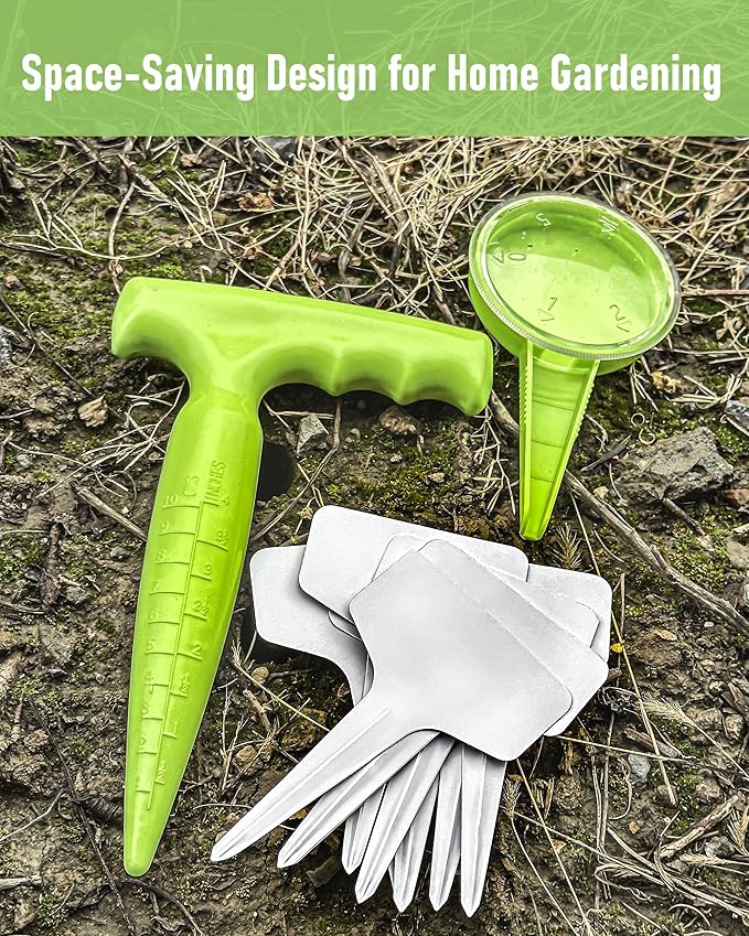 Seed Spreader & Planter Tool with Dibber, Seed Dispenser, Handheld Manual Garden Seeder for Small Seeds, Mini Gardening Tools for Indoor Outdoor, Home Vegetable Planting