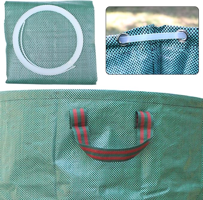 Professional 4-Pack 132 Gallon Gardening Bags for Lawn Yard, Extra Large Reusable Leaf Bags, Waste and Trash Container