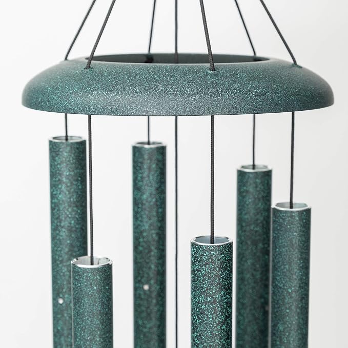Corinthian Bells 30 Inch Green Wind Chimes for Outside, Outdoor Garden Wind Chime with Relaxing Sound, Made in USA