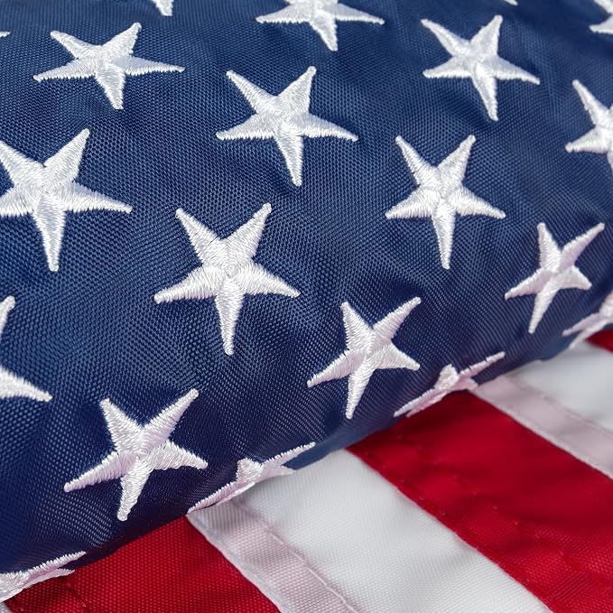 HOOSUN 4th Of July Decorations,Small American Flag 12.5 x 18 Inch Heavy Duty Nylon With 2 Brass Grommets Embroidered Stars,Fourth of July Decorations,USA Boat Flag for Bike,Car,Boat,Memorial Day Decor