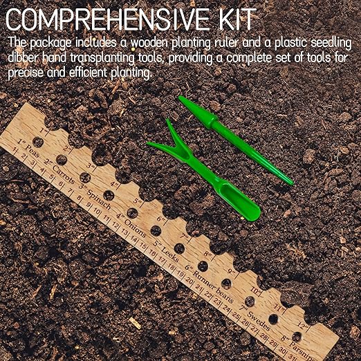 Spacer Tool Seeder Planting Ruler - Seeding Spacing Ruler with Precise Measurements,Seedlings Dibber Hand Transplanting Tools,for Vegetable Gardens, Yard