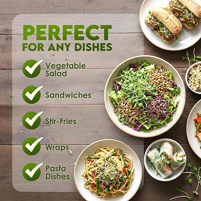 Nature Jim's Sprouts 3-Bean Seed Mix - Organic Green Peas, Lentils & Adzuki Beans for Planting - Non-GMO Microgreen Sprout Seeds, Fast Sprouting, High in Fiber, Protein, Nutrients & Vitamins - 16 Oz