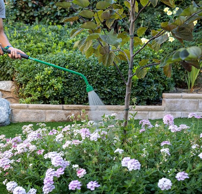 Rain Bird TRNZLWAND36 36" Watering Wand Garden Hose Nozzle, Front Trigger, Carbon Fiber Texture, Shower Spray Pattern