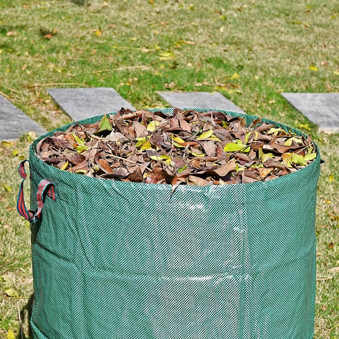 CAMPFIRE 3 Pack 72gallon Garden Waste Bags (H30, D26 Inches) With Handles, Heavy Duty Leaf Bags, Reusable Lawn Garden Bags And Yard Waste Bags, Suitable For Leaf Collectors