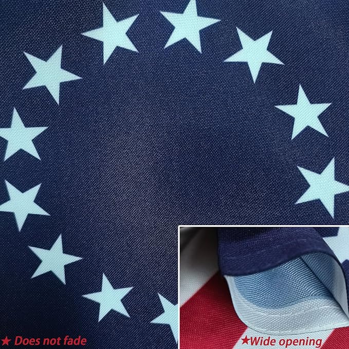 Betsy Ross Garden Flag 12x18 Inch Double Sided, 13 Star Colonial American Garden Flags for Outside, USA 250th Anniversary Patriotic Yard July 4th Decoration