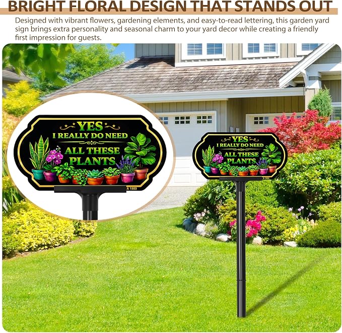 She Shed Sign Outdoor Garden Decor, 10x5 Inch Aluminum She Shed Yard Sign with Adjustable Stake, UV Printed Metal Garden Sign for Lawn Fence Wall, Gift for Women Gardeners