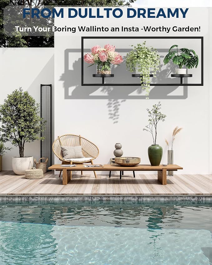 Wall Planters for Indoor Plants, Plant Frames Wall Decor Living Room Plant Stand Hanging Wall Plants Holder to Hold Large Pots Wall Plant Hanger Window Plant Shelves for Outdoor Entryway